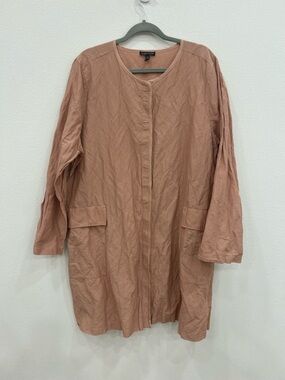 Eileen Fisher Rumpled Organic Cotton minimalist office jacket Lagenlook luxury